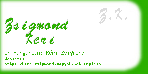 zsigmond keri business card